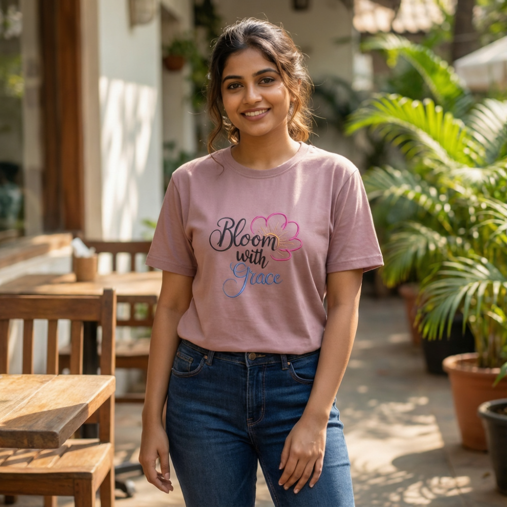 Bloom with Grace Women’s Printed T-Shirt