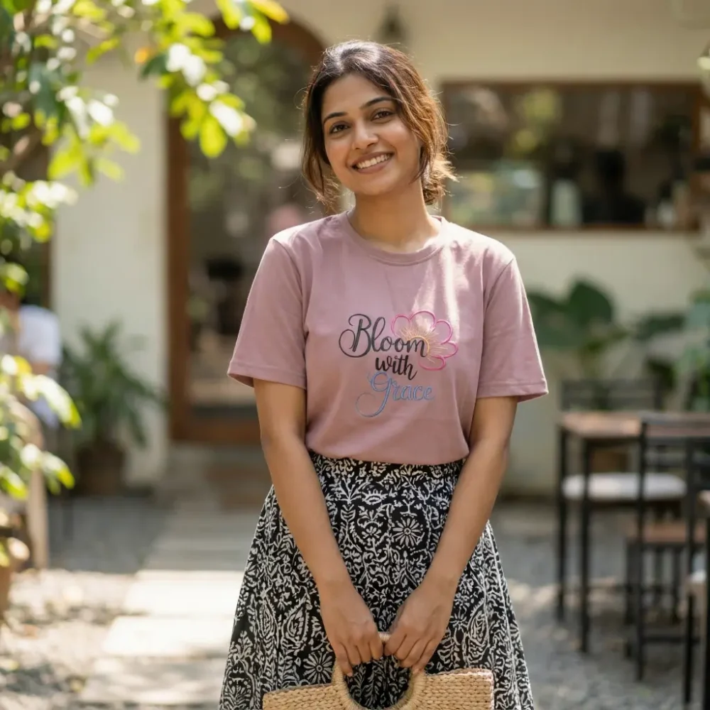 Alternative view of Bloom with Grace Women’s Printed T-Shirt