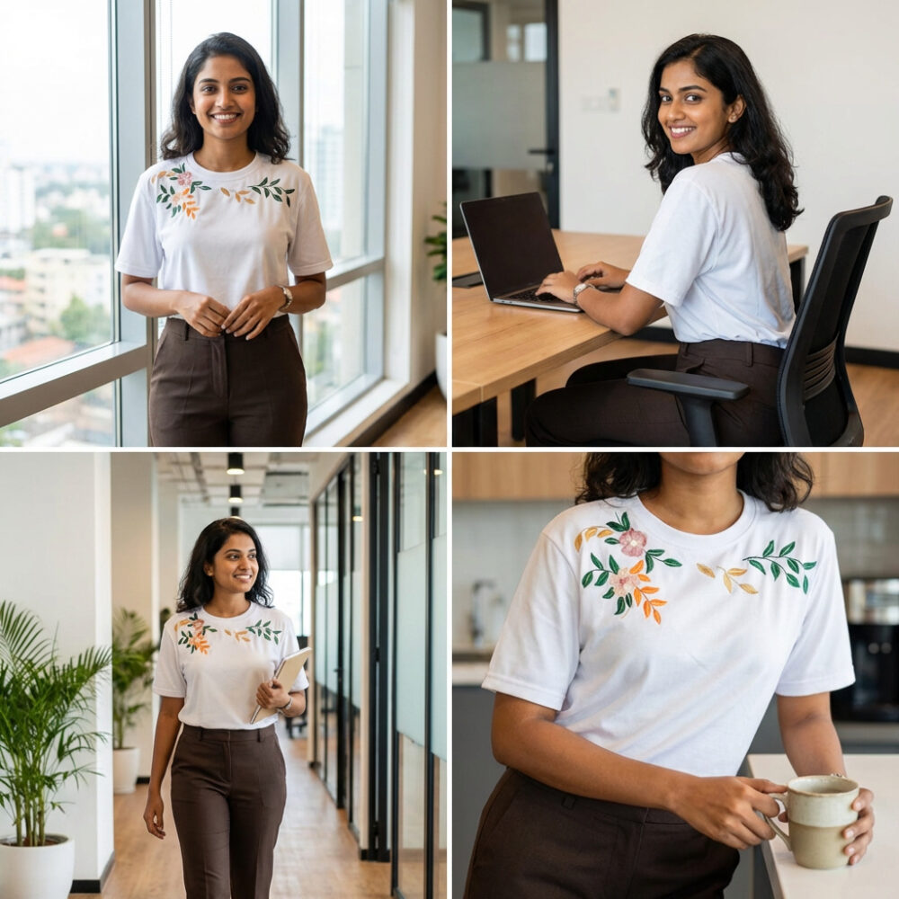 Alternative view of Bold Bloom Embroidery